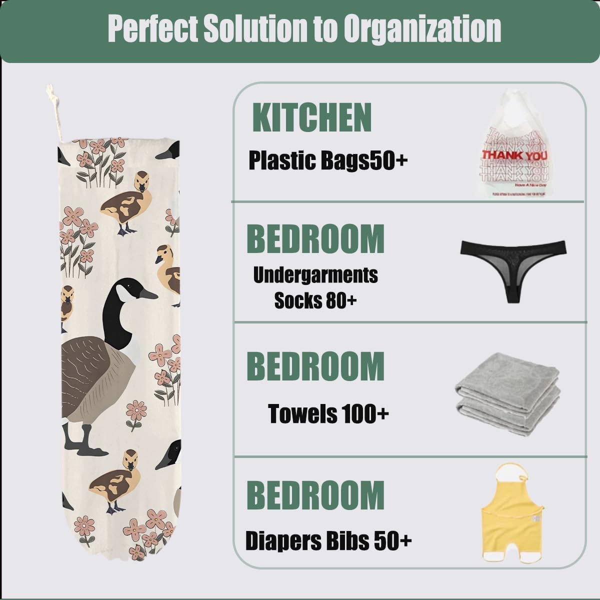 Duck Gifts Plastic Bag Holder, Wall Mount Grocery Bag Holder for Plastic Bags