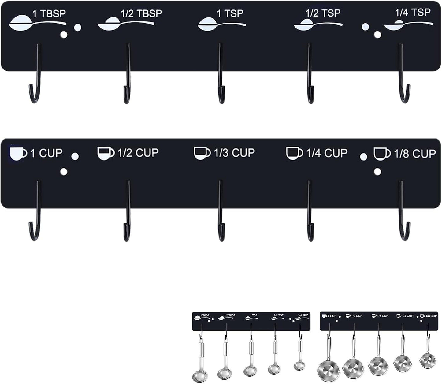 Premium Measuring Cups and Spoons Hanging Rack