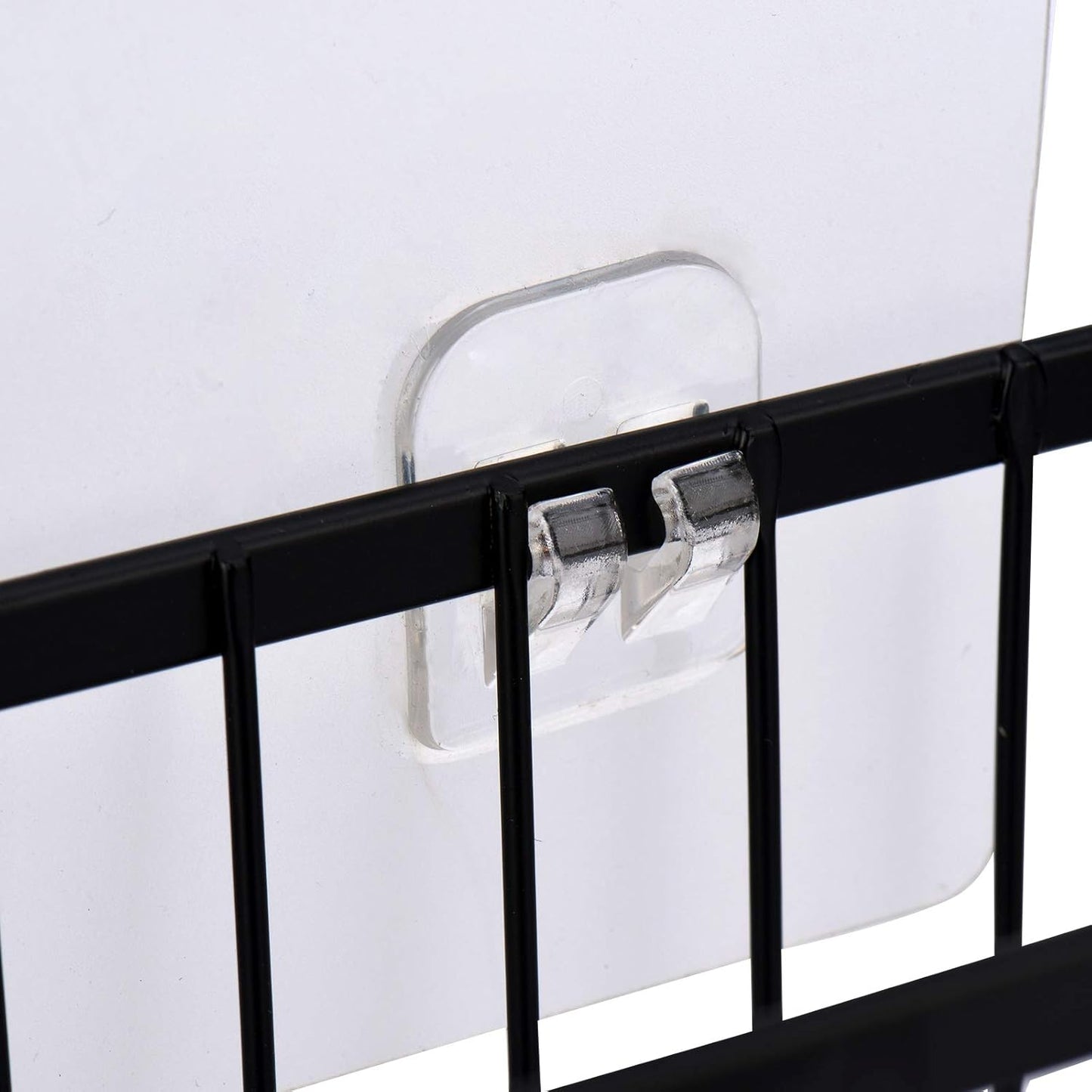 Wall Door Adhesive Kitchen Wrap Organizer Rack, No Drilling, Black