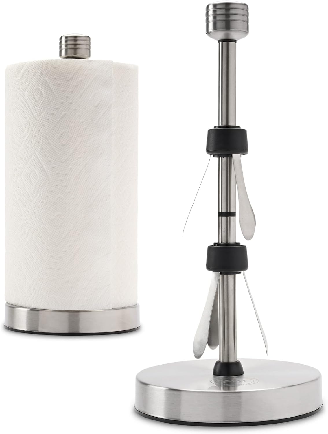 Heavy-Duty Stainless Steel Paper Towel Holder - Easy One-Handed Tear with Suction Cups