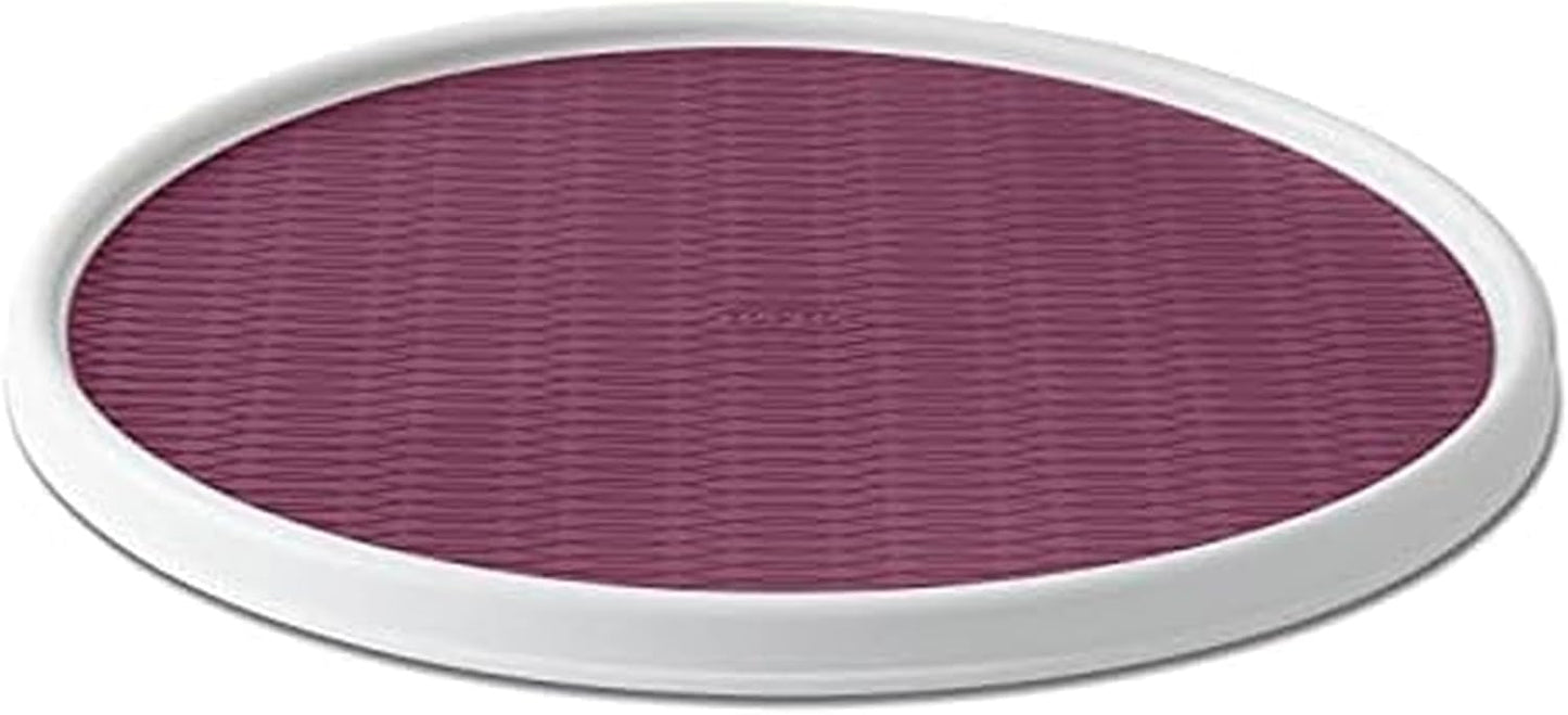 Non-Skid Pantry Cabinet Lazy Susan Turntable, 18-Inch, White/Purple