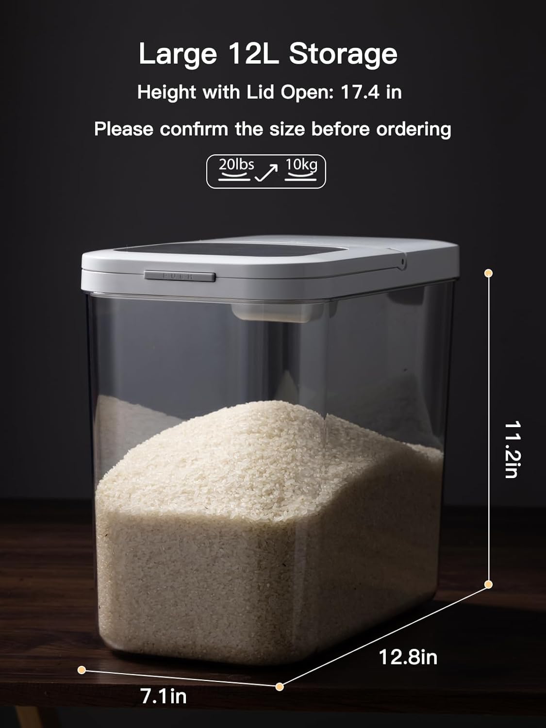 20-25 lbs Rice Dispenser with measuring spoon