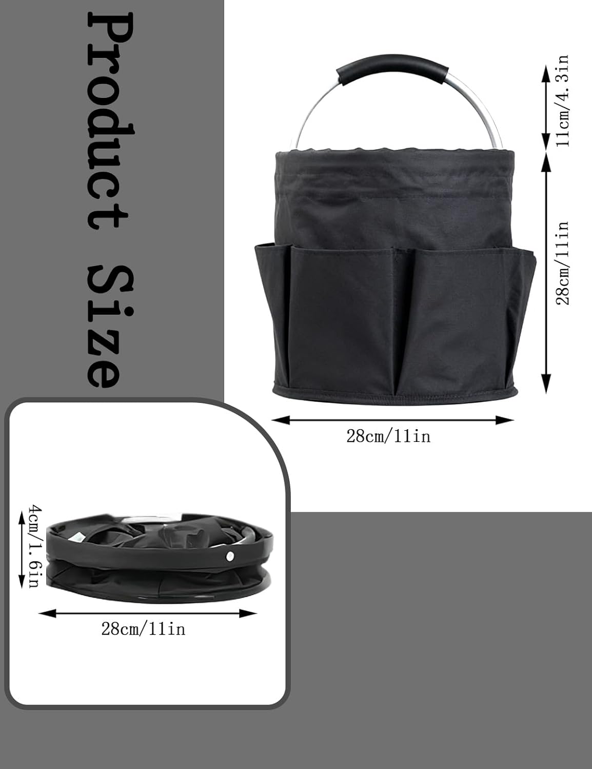 Cleaning Caddy with Handle, Cleaning Products Organiser, Foldable Storage Basket