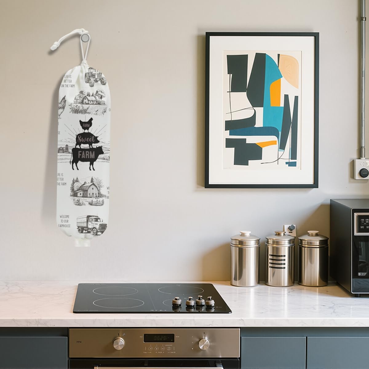 Rustic Sweet Farm Plastic Bag Holder for Kitchen Essentials