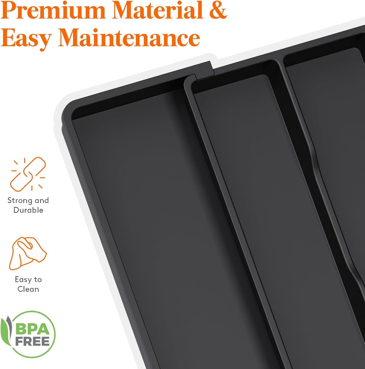 Utensil Organizer for Kitchen Drawers, Expandable Cooking Utensil Tray