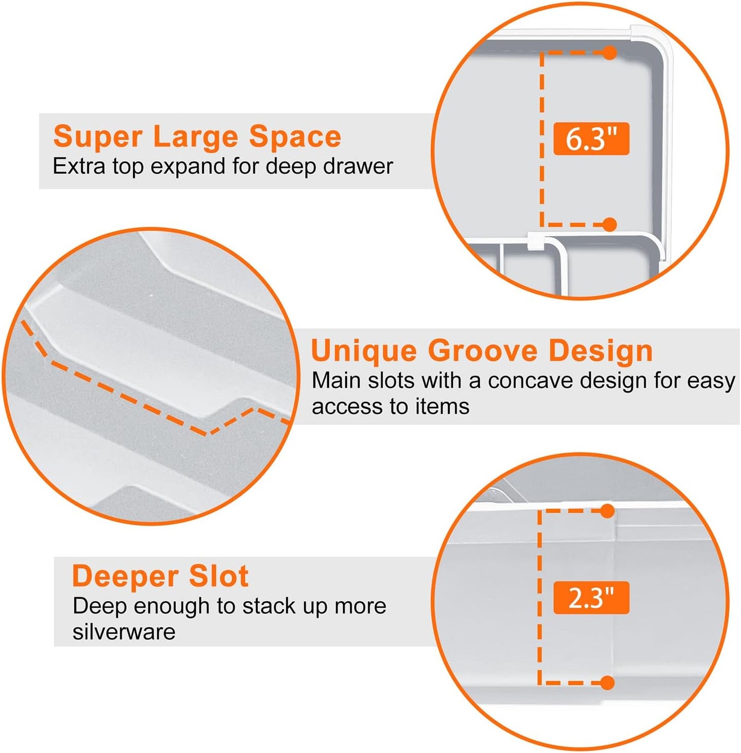 Expandable Silverware Drawer Organizer - 7 Compartments BPA-Free Kitchen Utensil Tray