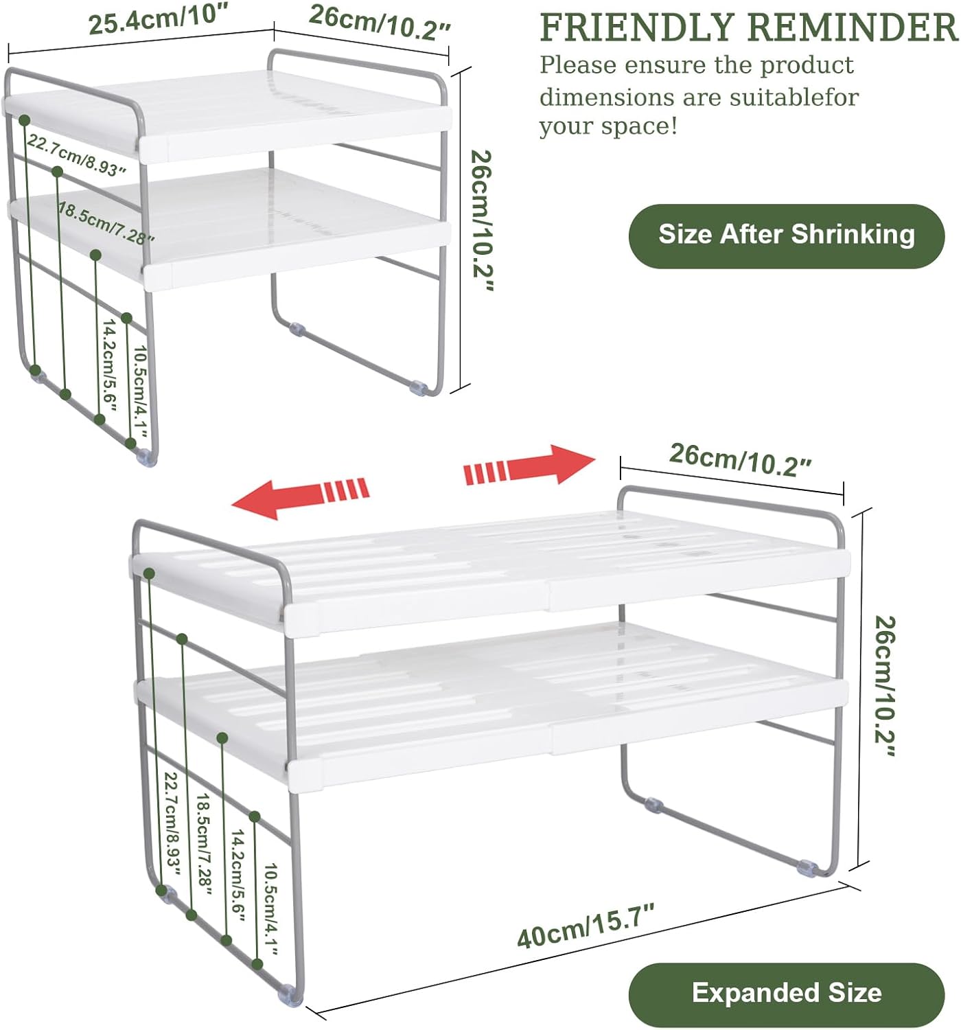 Pantry Organization and Storage for Kitchen - Expandable Kitchen Wrap Box Organizer Rack