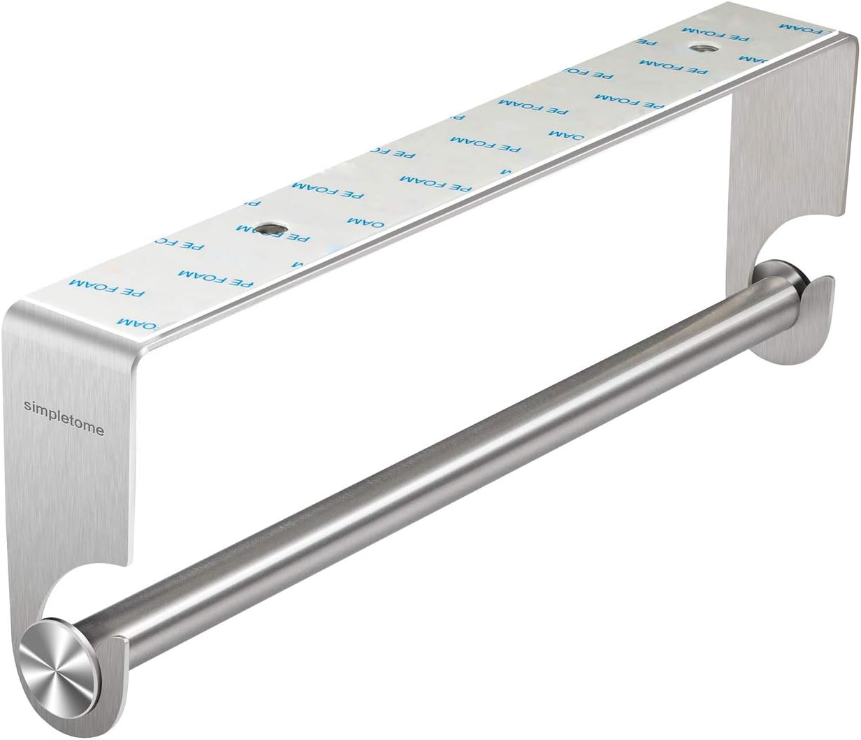 Kitchen Paper Towels Holder Under Cabinet Adhesive or Drilling Installation Brushed SUS304 Stainless Steel (Silver)