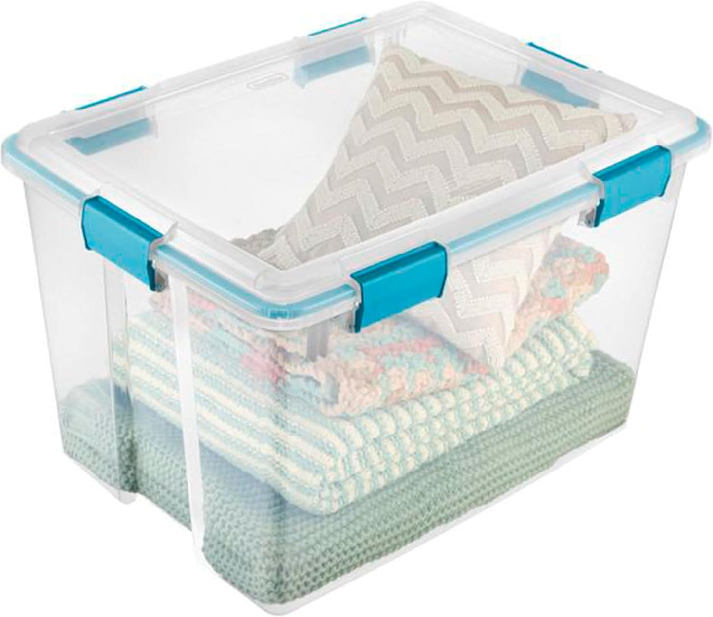 80 Qt Gasket Box, Stackable Storage Bin with Latching Lid and Tight Seal