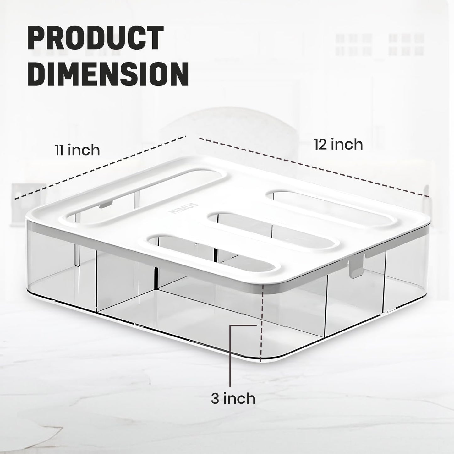Food Storage Bag Organizer - 4 in 1 Plastic Baggie Organizer for Drawer | Compatible with Sandwich