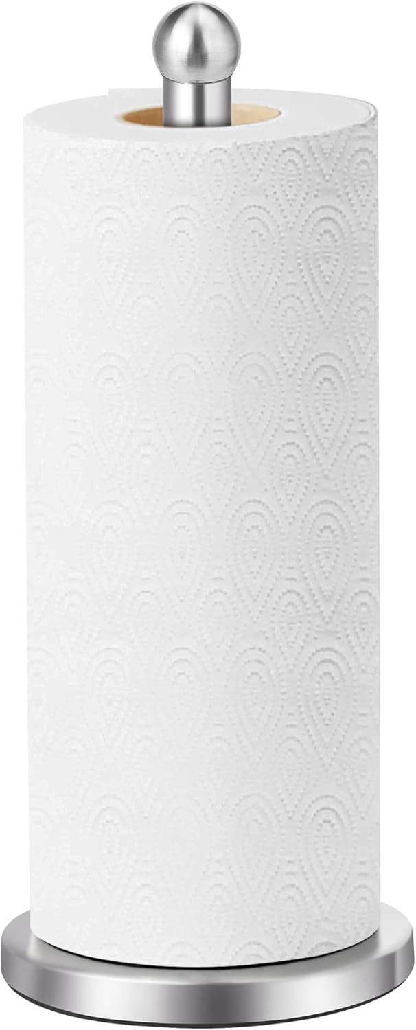 Paper Towel Holder Countertop, Paper Towel Holder with Solid Weighted Base