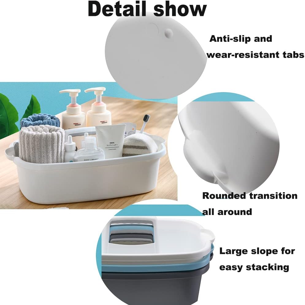 Large Plastic Cleaning Supply Caddy with Handle, Portable Cleaning Tool Storage Tote for Dorm