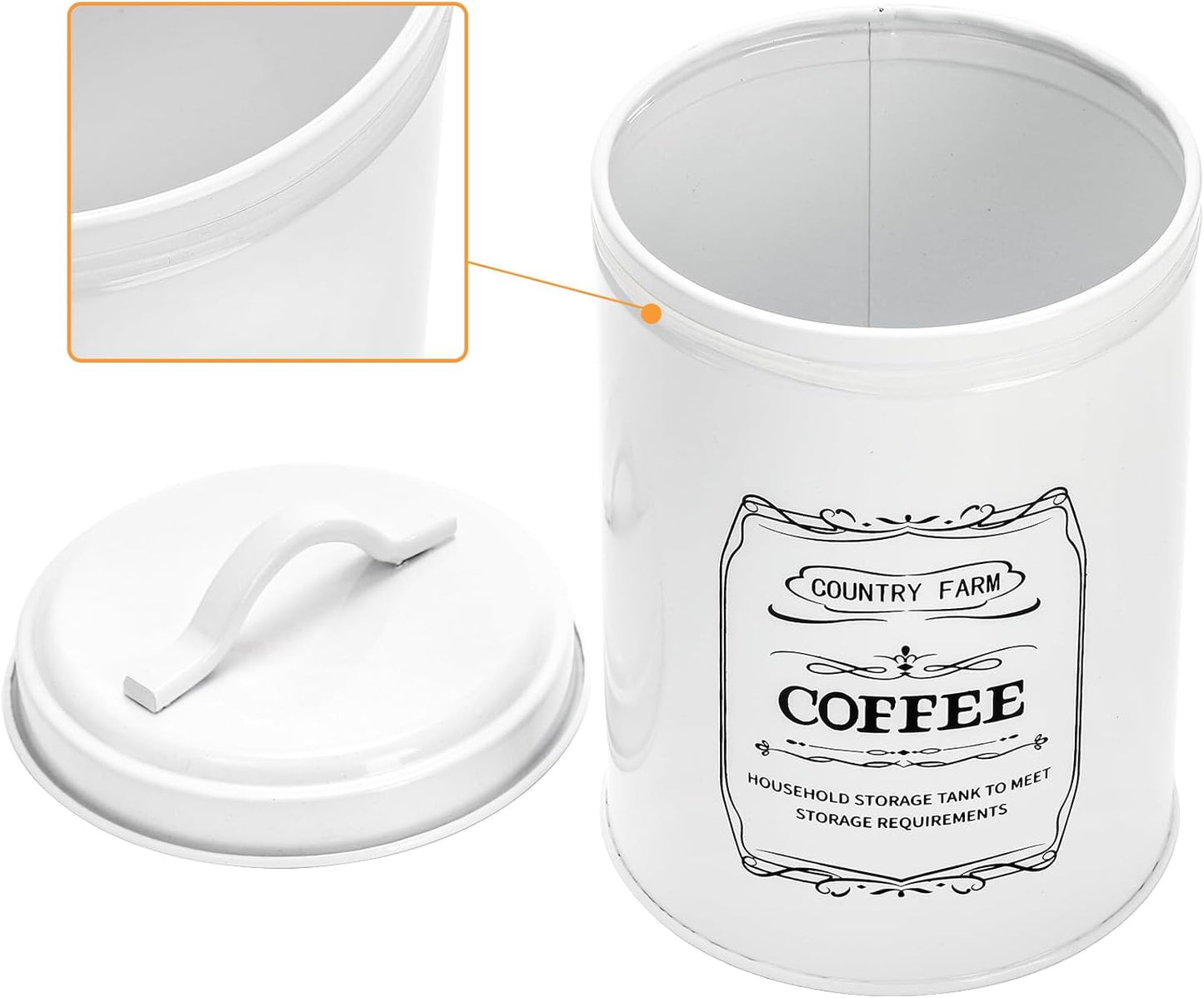 Set of 4 Kitchen Canisters with Airtight Lids