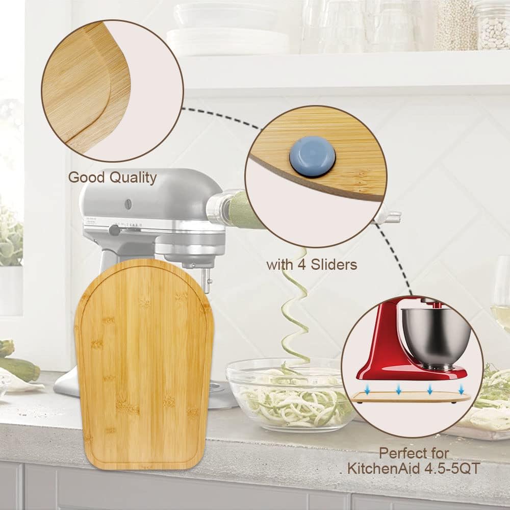 Compatible with Kitchen aid 4.5-5 Qt Bamboo Mixer Slider - Appliance Slider for Tilt Head Kitchen aid Stand Mixer Artisan, Countertop Storage Mover Sliding Tray Accessories Attachments