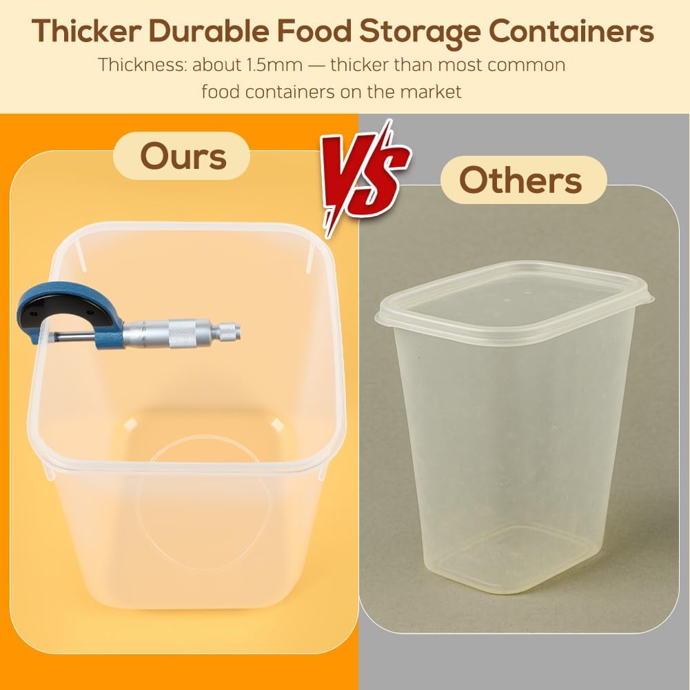 Large Thicker Food Storage Containers with Lids Airtight 5.3L/179Oz