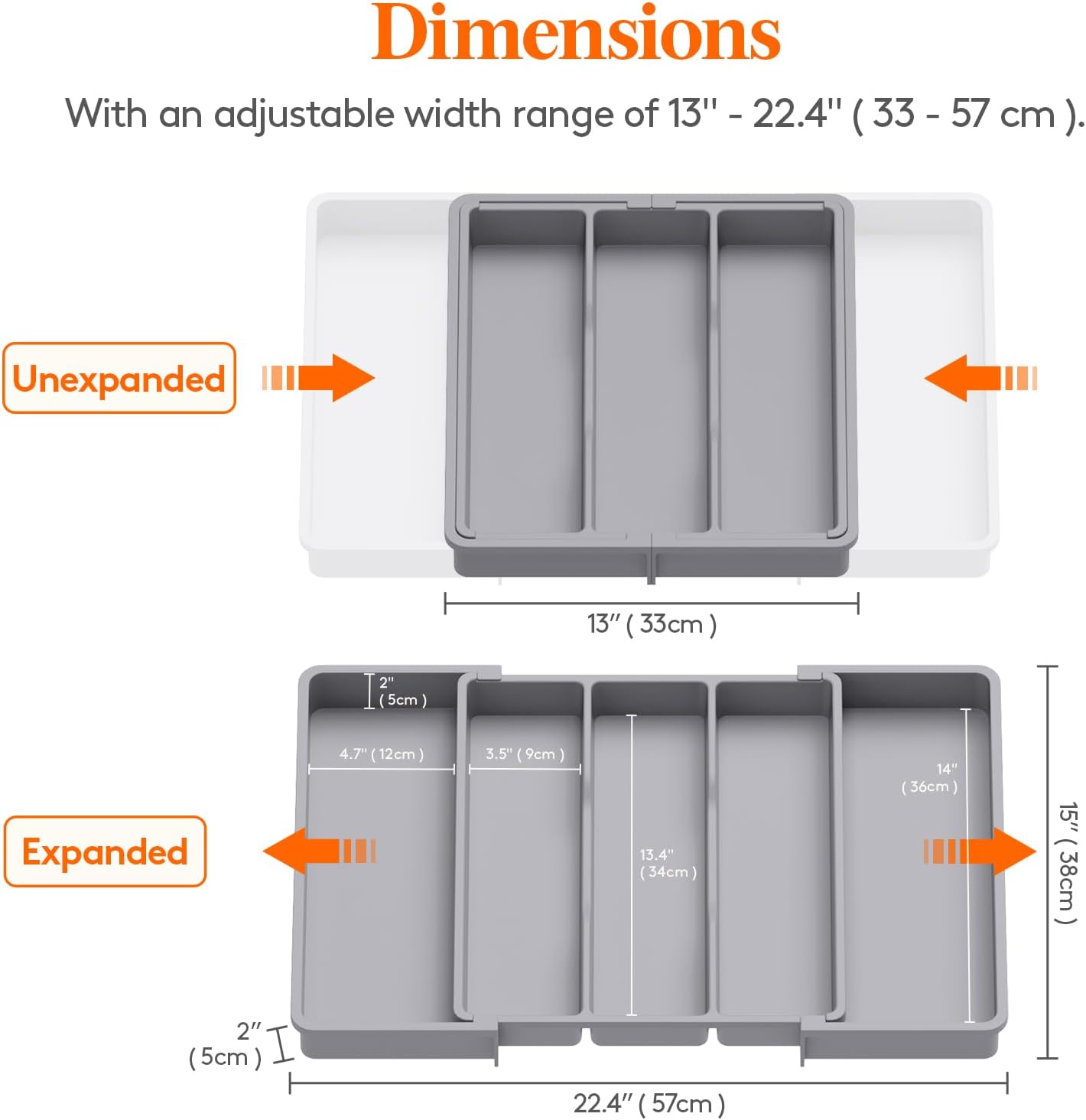 Utensil Organizer for Kitchen Drawers, Expandable Cooking Utensil Tray