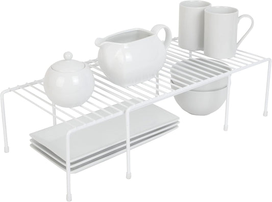Kitchen Storage Expandable Shelf Rack w/ Scratch Resistant Feet - Steel - Rust Resistant Finish