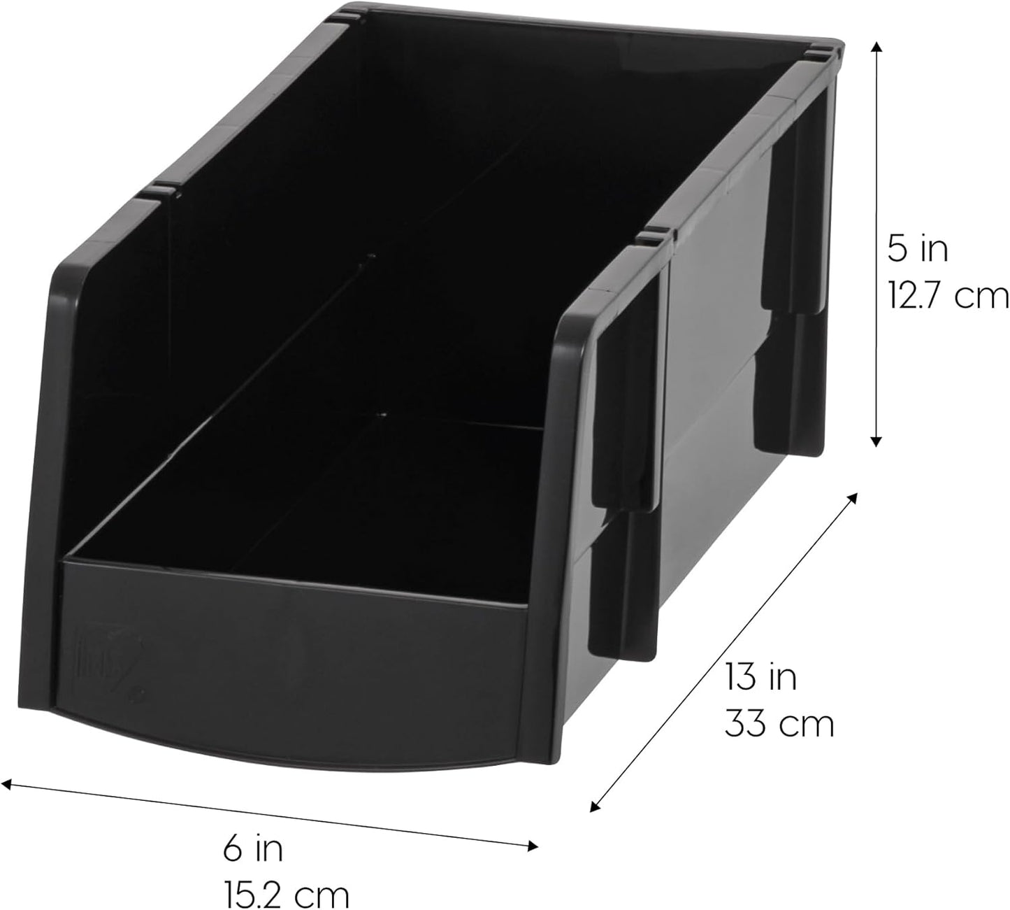Large Stackable Storage Bins, 8-Pack, 13"L x 6"W x 5"H, |Made in USA|