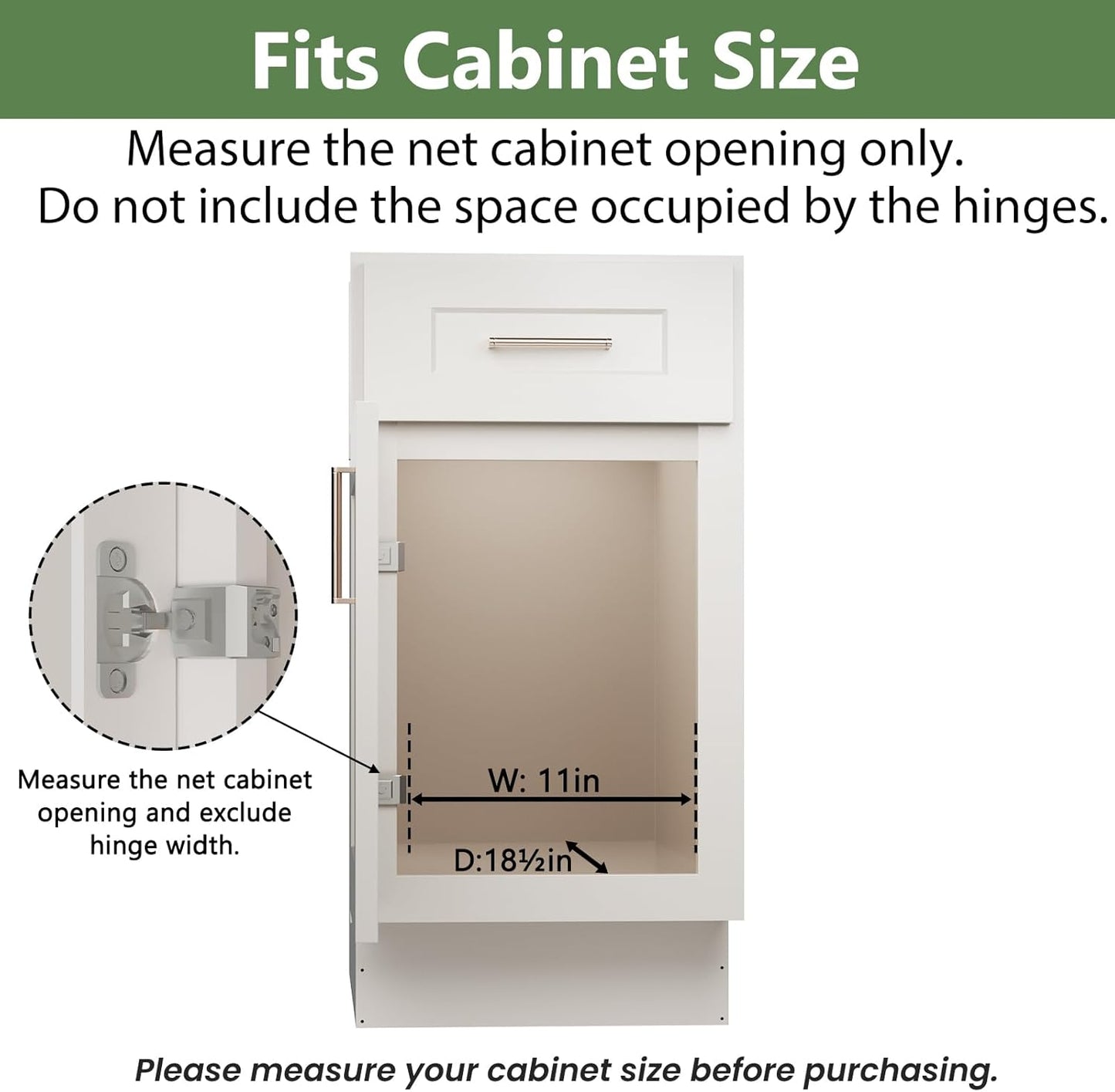 2 Tier Individual Pull Out Cabinet Organizer 10½" W x 18" D, Heavy Duty Cabinet Pull Out Shelves