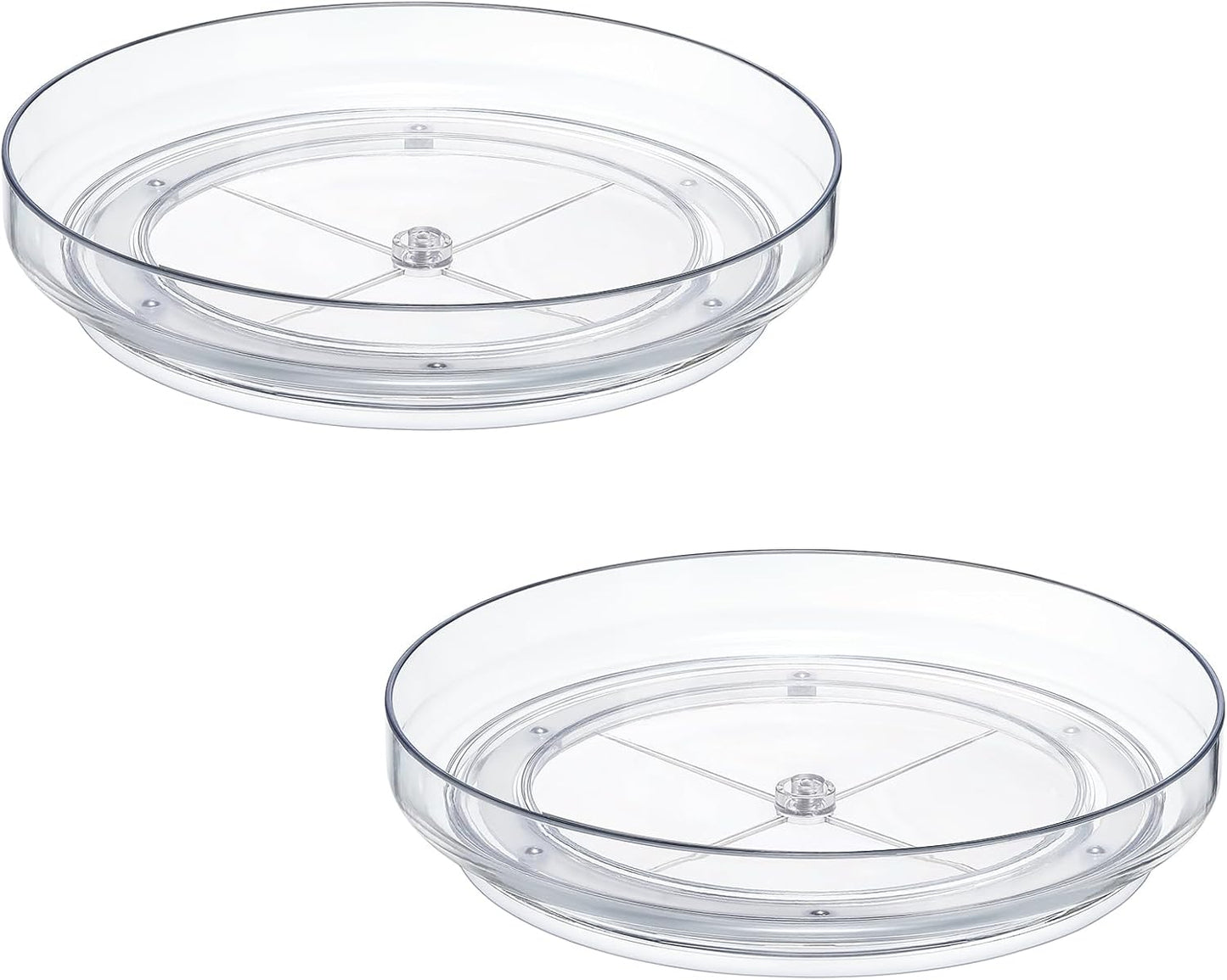 2 Pack, 10 Inch Clear Non-Skid Lazy Susan Organizers - Turntable Rack for Kitchen Cabinet