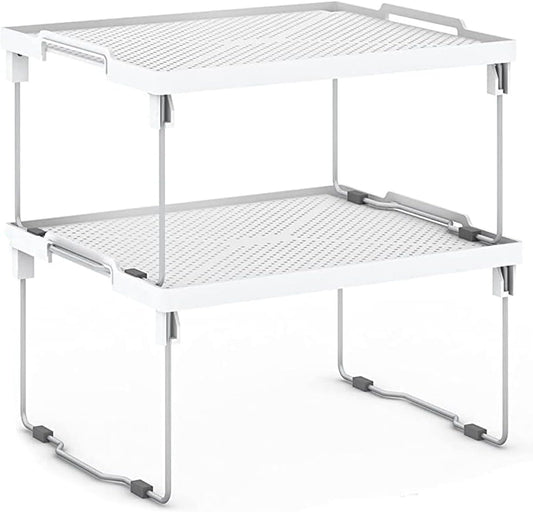 Kitchen Shelves Cabinet Organizer, Stackable Freezer Rack, Cupboard Box Organizer, Shelf Riser