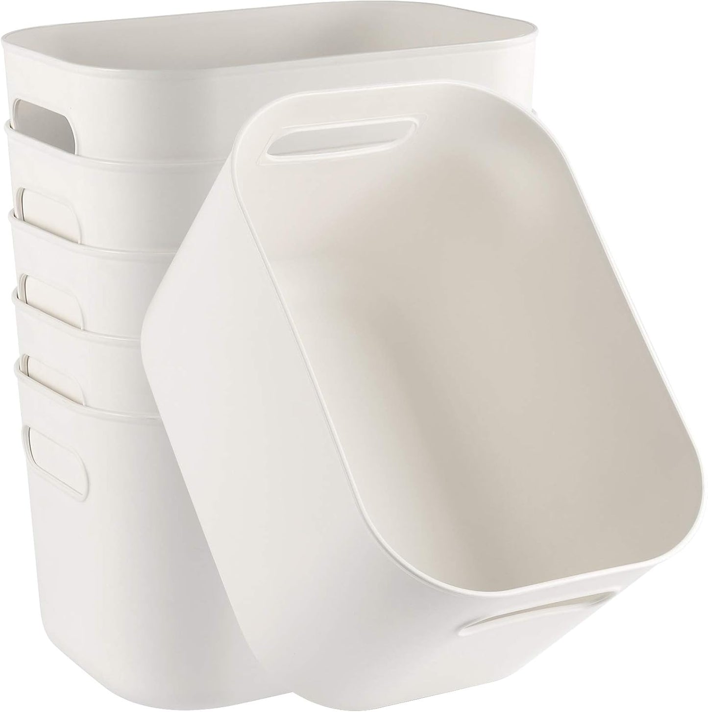 10 x 7 x 6 Inch 6 Pack Plastic Storage Bins with Handles, Pantry Organizer Bins