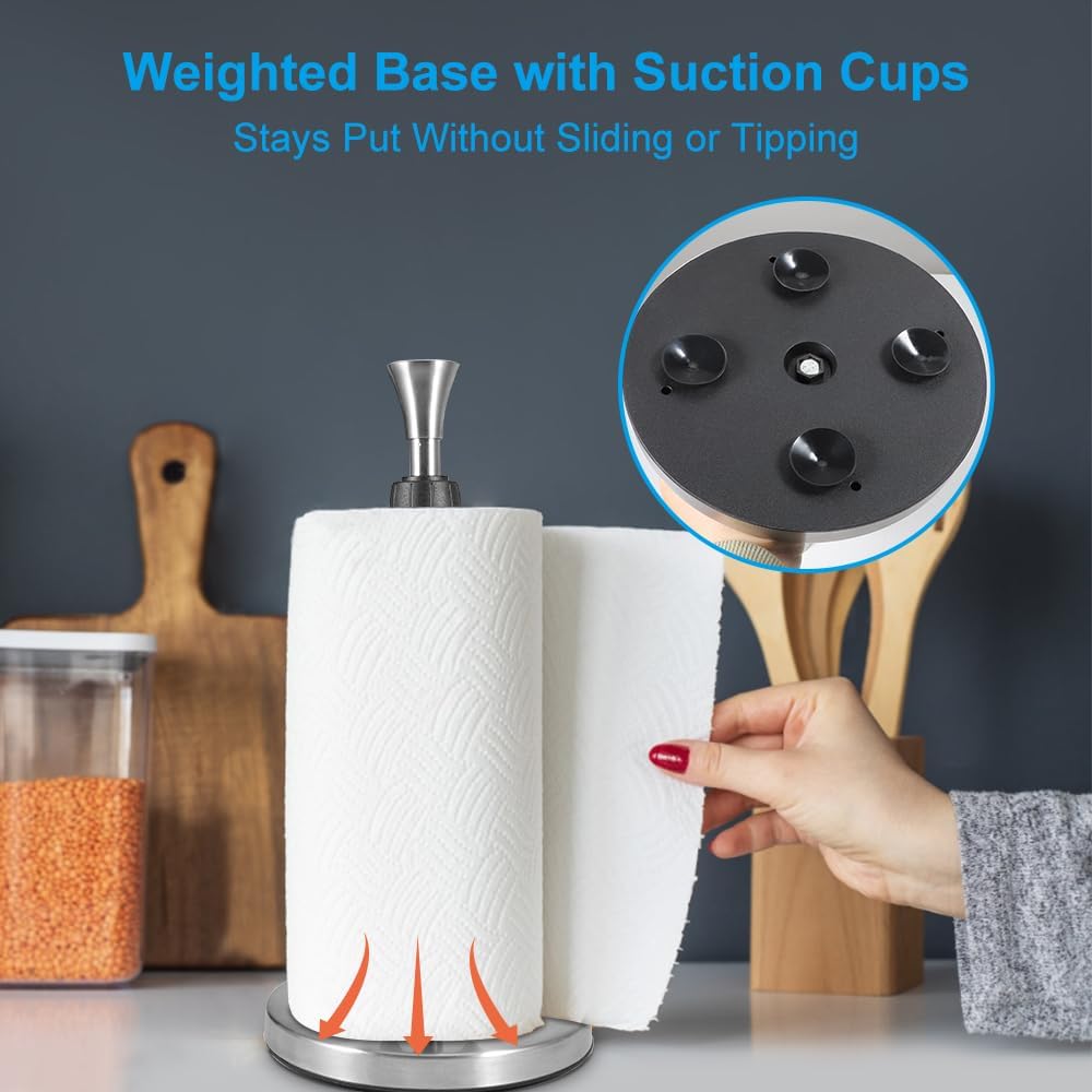 Stainless Steel Paper Towel Holder, Designed for Easy One-Handed Operation