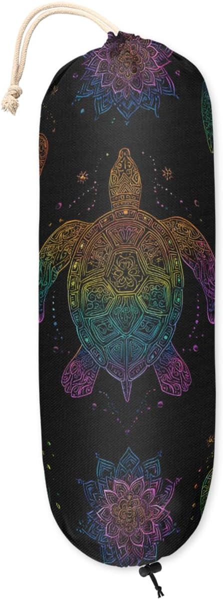 Plastic Bag Holder, Boho Turtle Grocery Bag Holder for Shopping Bags