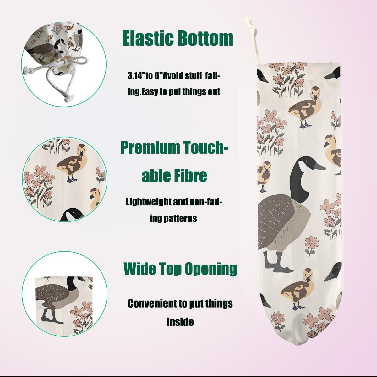 Duck Gifts Plastic Bag Holder, Wall Mount Grocery Bag Holder for Plastic Bags