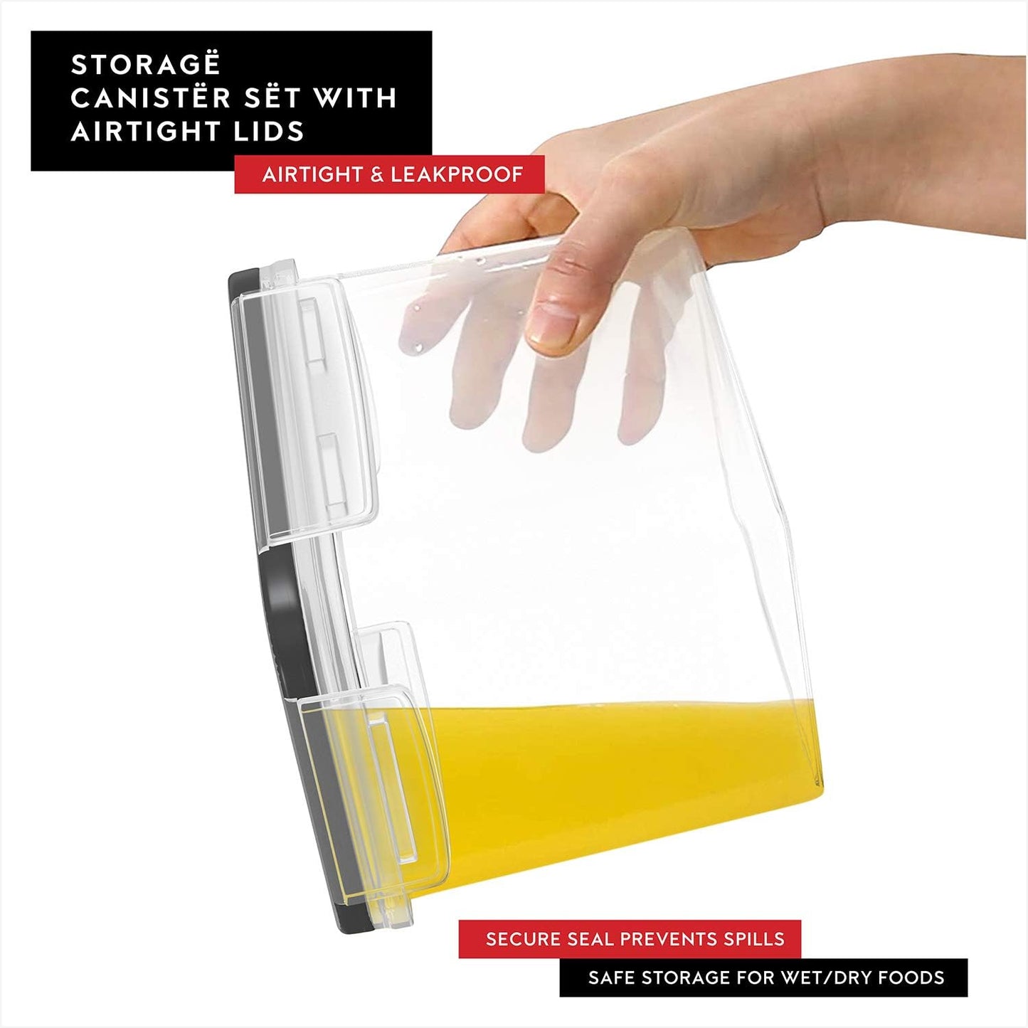 Flour Sugar Storage Containers Set of 4; 3.6L Plastic Airtight Food Storage Containers with Lids for Kitchen Pantry Organization and Storage - Dry Food Containers, Labels & Marker