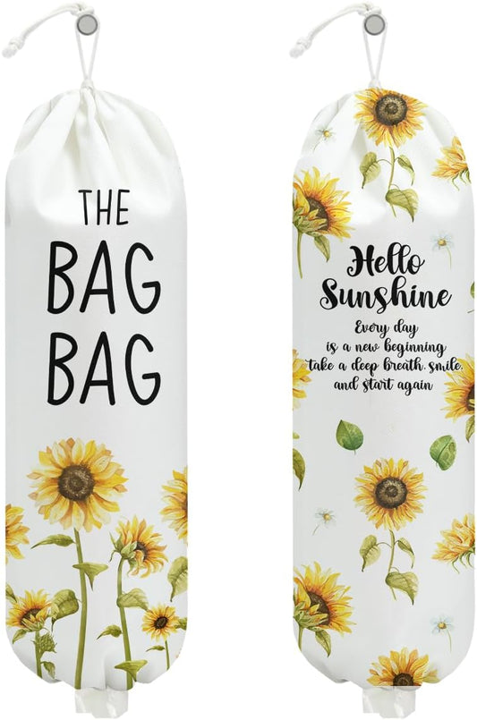 2Pcs Sunflower Plastic Bag Holder for Kitchen Essentials