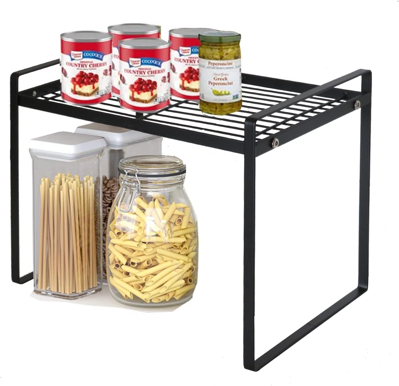 Cabinet Shelf, 13" Kitchen Counter Shelf, Metal Wire Stackable Cupboard Spice Rack