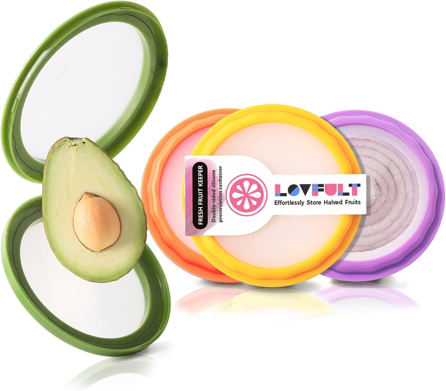 Onion Storage and Avocado Saver - 4-Piece Set Silicone Fruit Storage Box