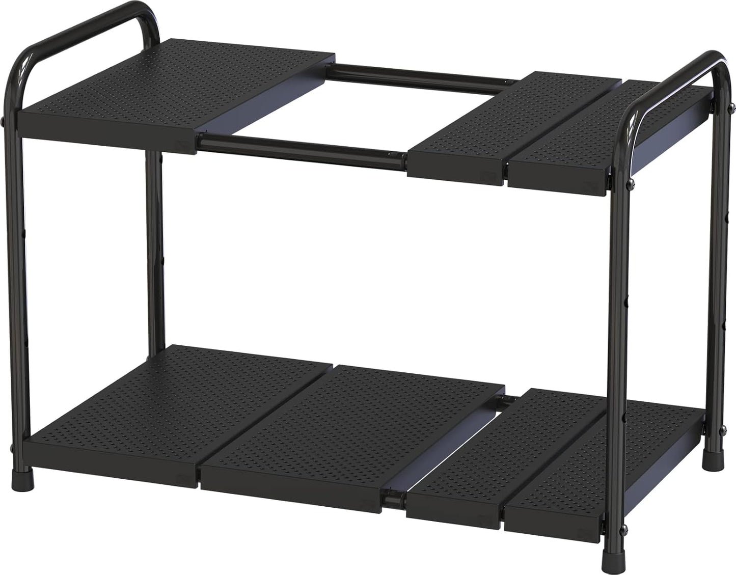 Under Sink 2 Tier Expandable Shelf Organizer, Black