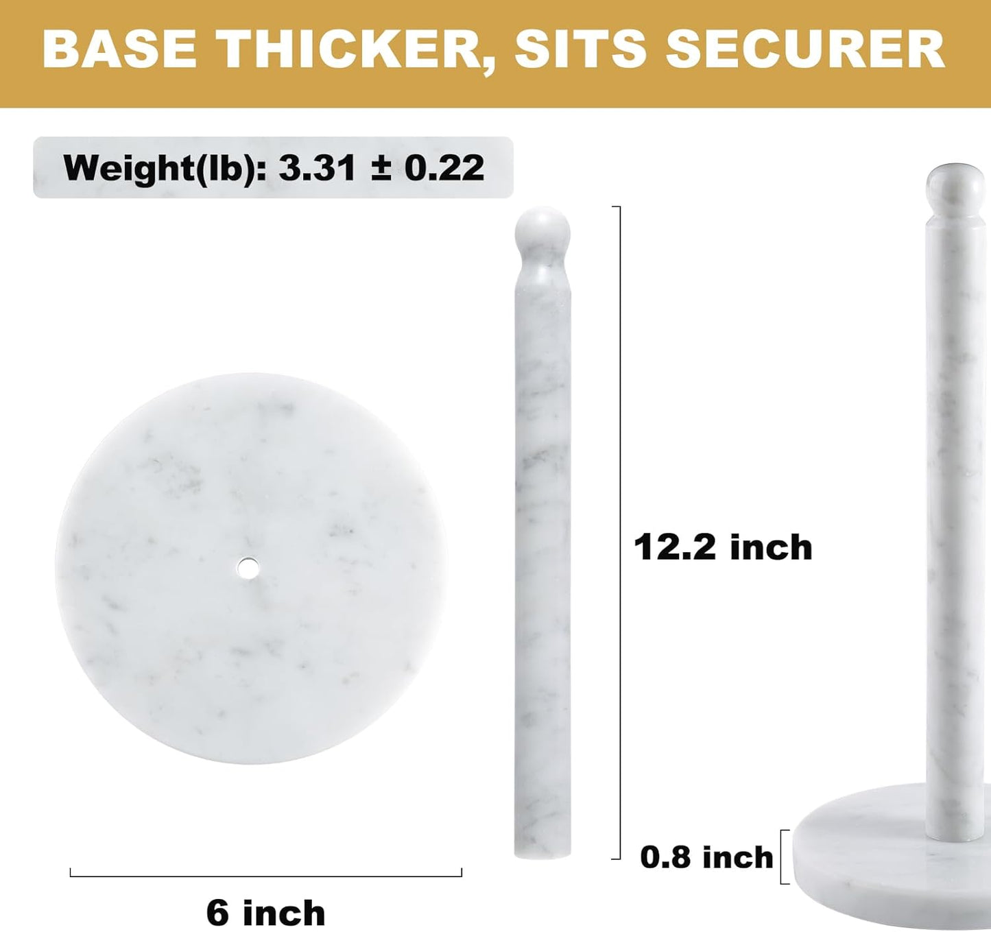 Carrara Marble Paper Towel Holder Countertop