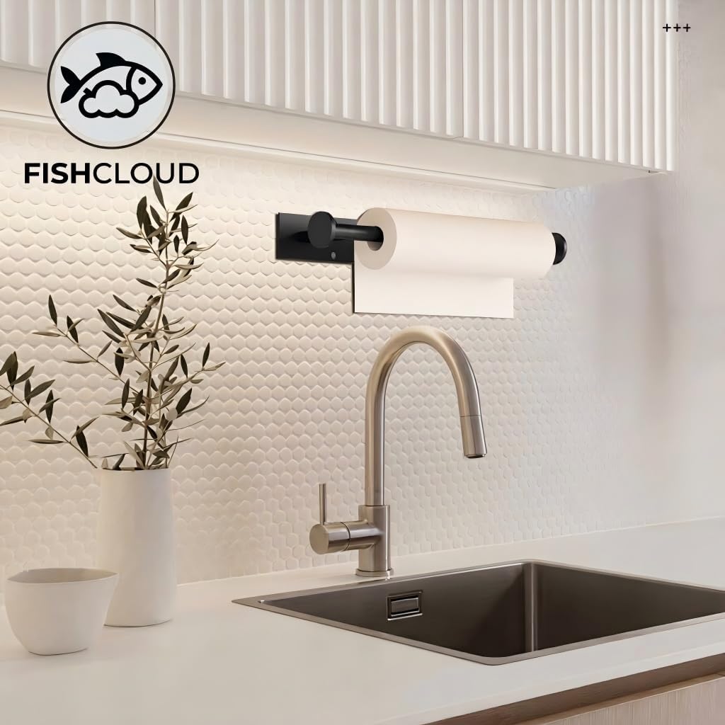 Paper Towel Holder Wall Mount - Self Adhesive No Drill or Drilling