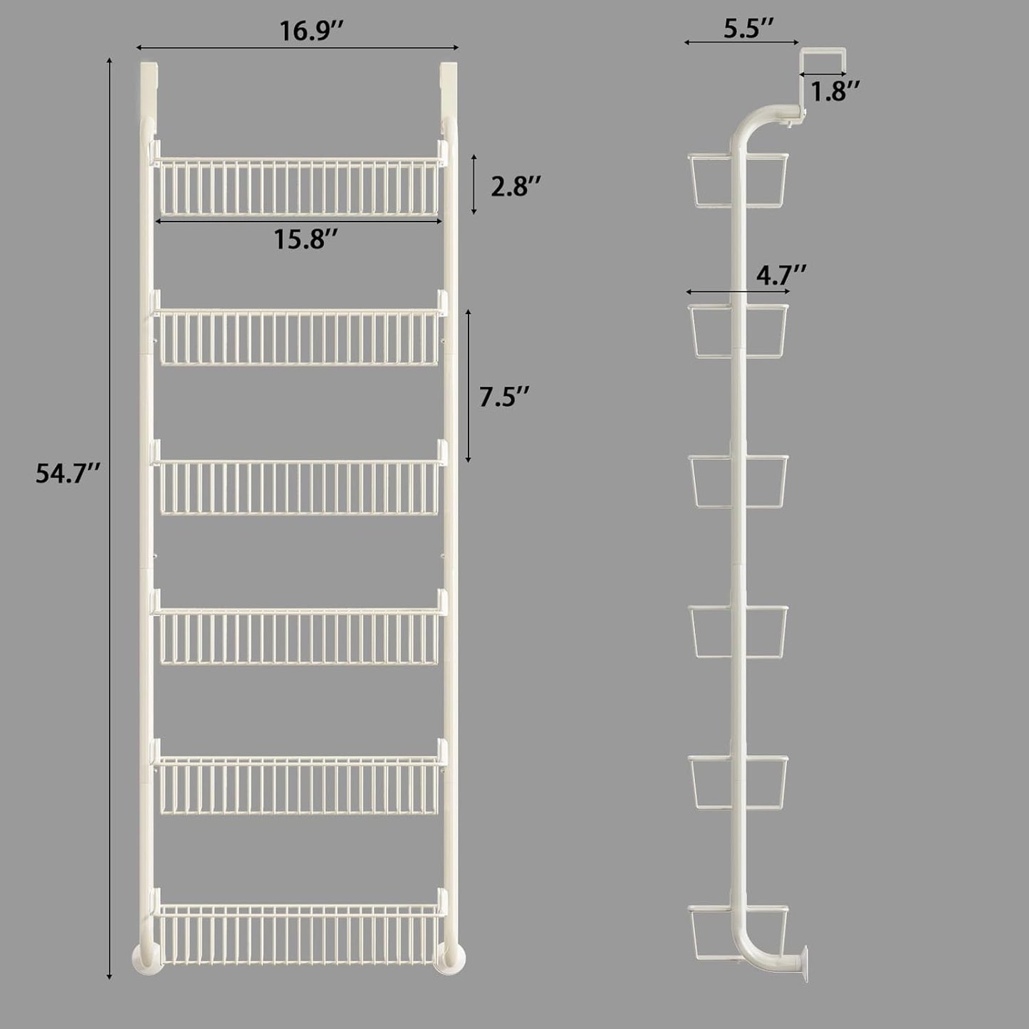 Over the Door Pantry Organizers and Storage, 6-Tier Spice Rack