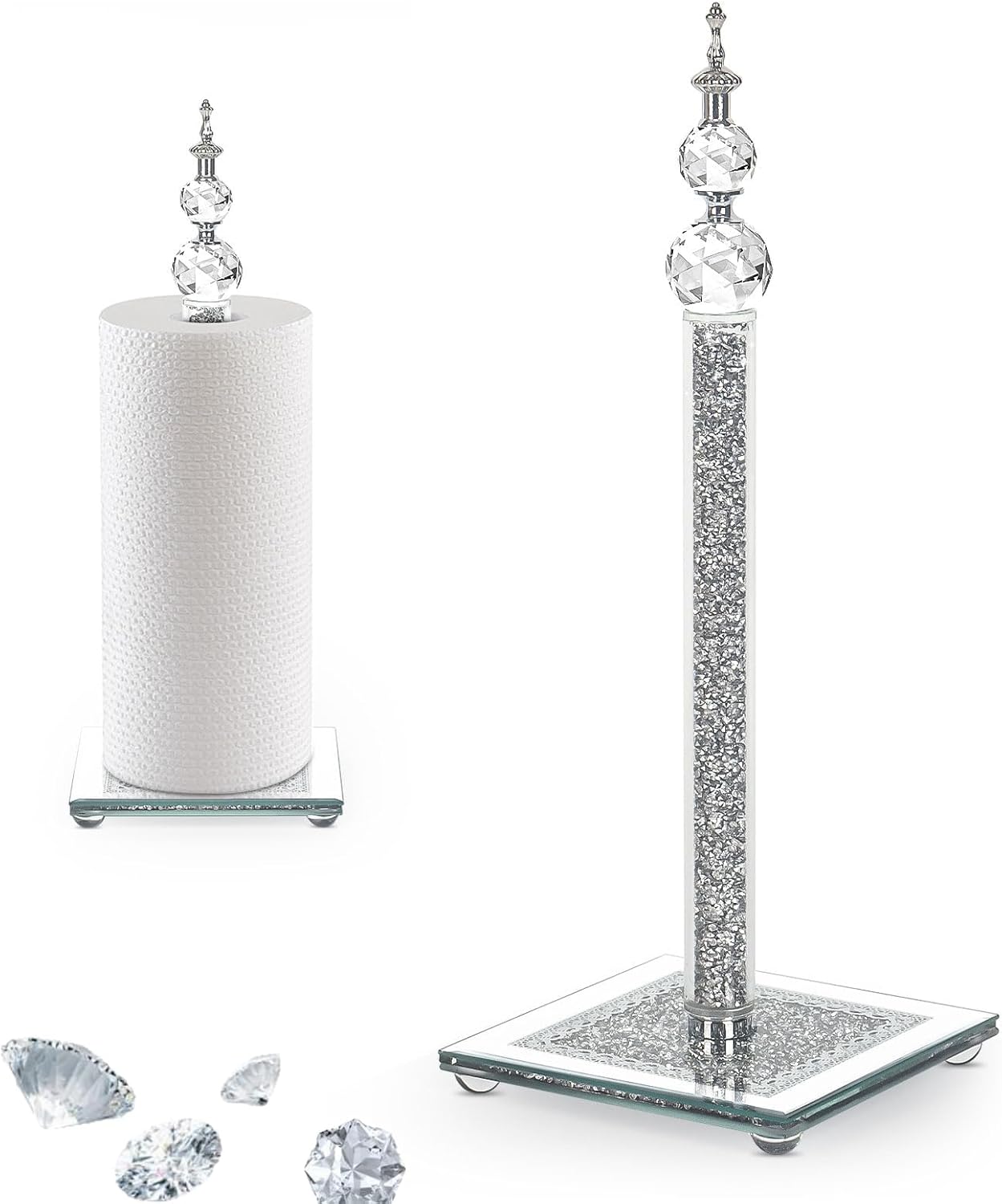 Crystal Paper Towel Holder, Bling Silver Paper Towel Roll Holder