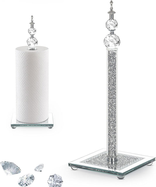 Crystal Paper Towel Holder, Bling Silver Paper Towel Roll Holder