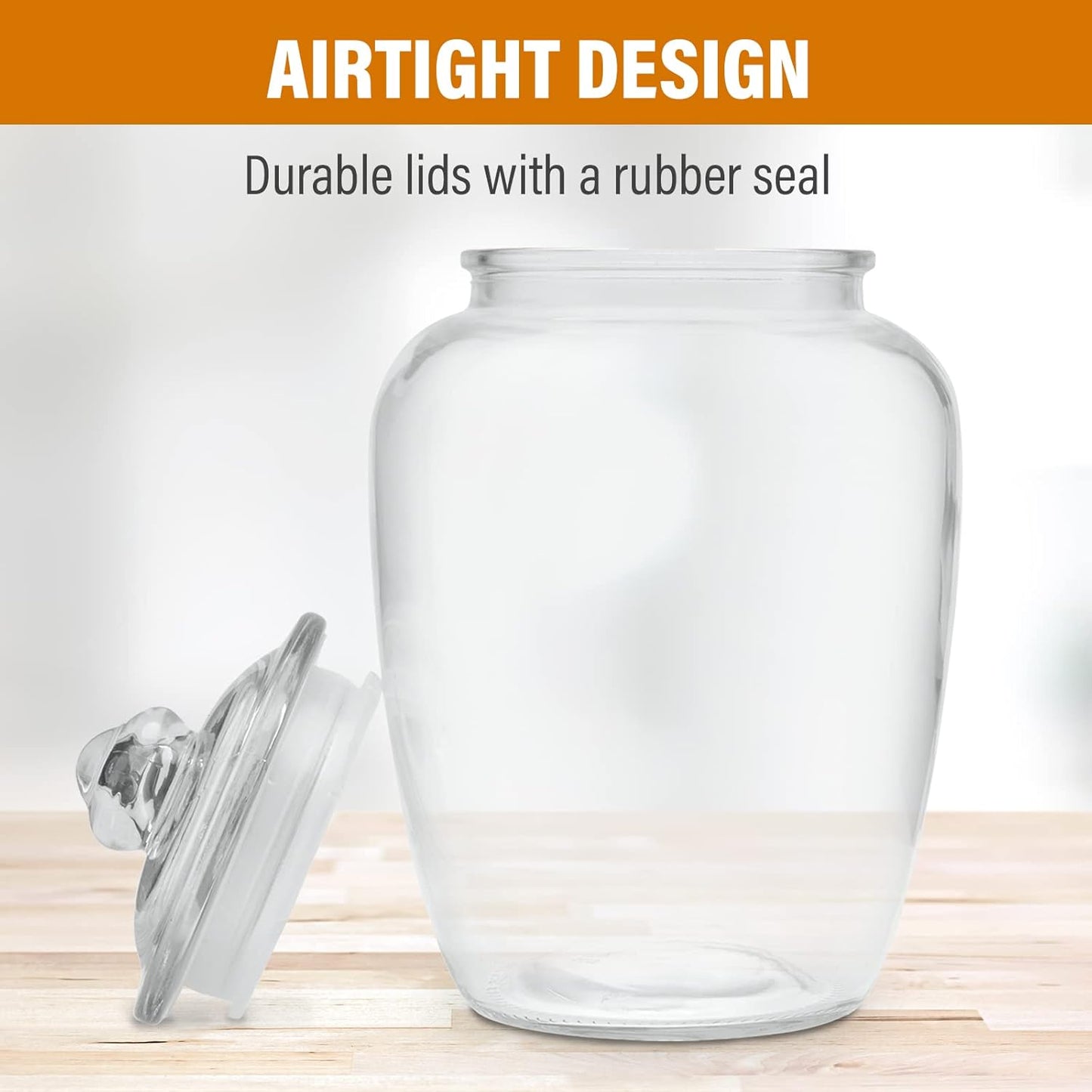 Glass Jars with Airtight Lid - Set of 2 Large Apothecary Jar