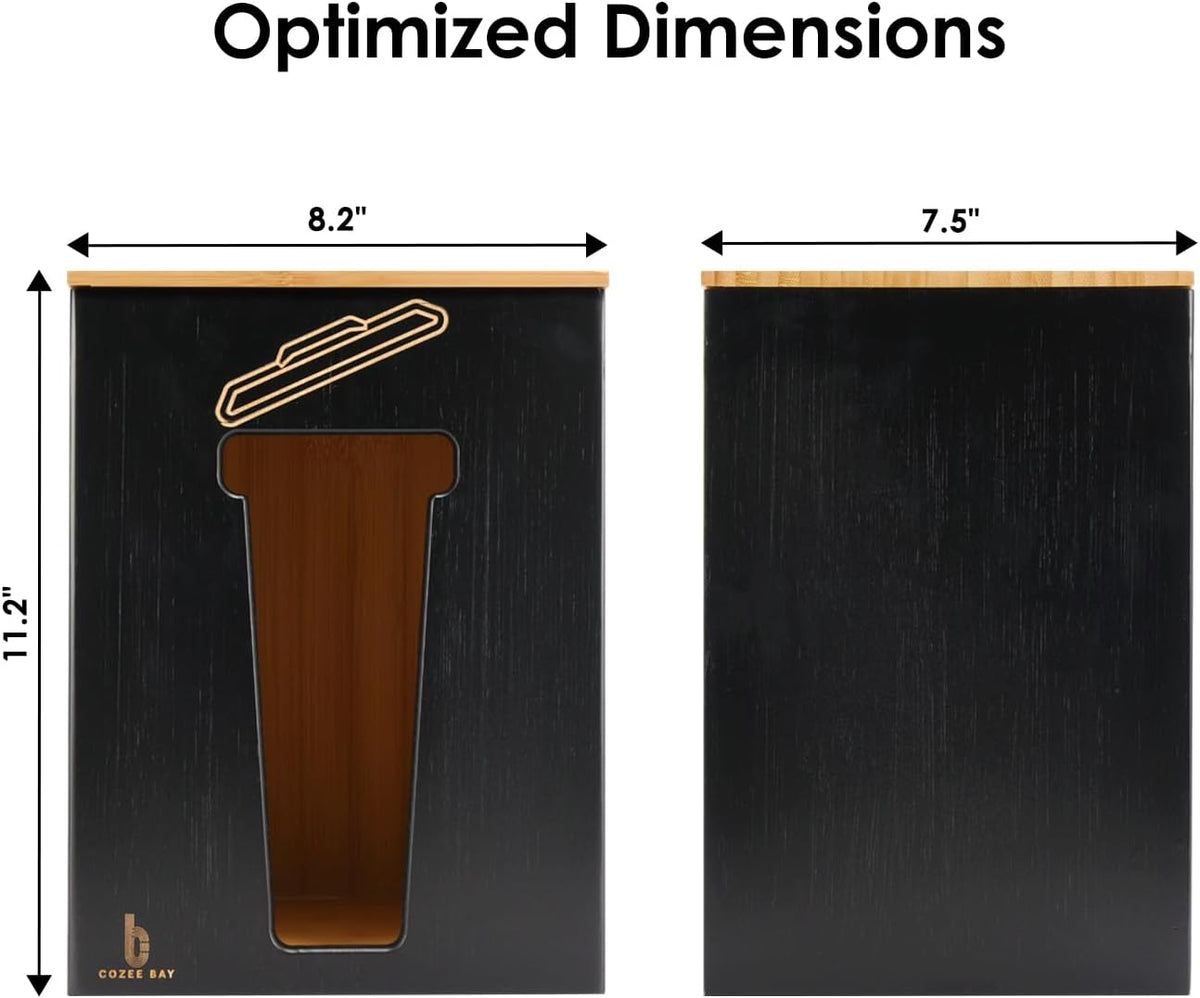 Bamboo Trash Bag Dispenser with Lid