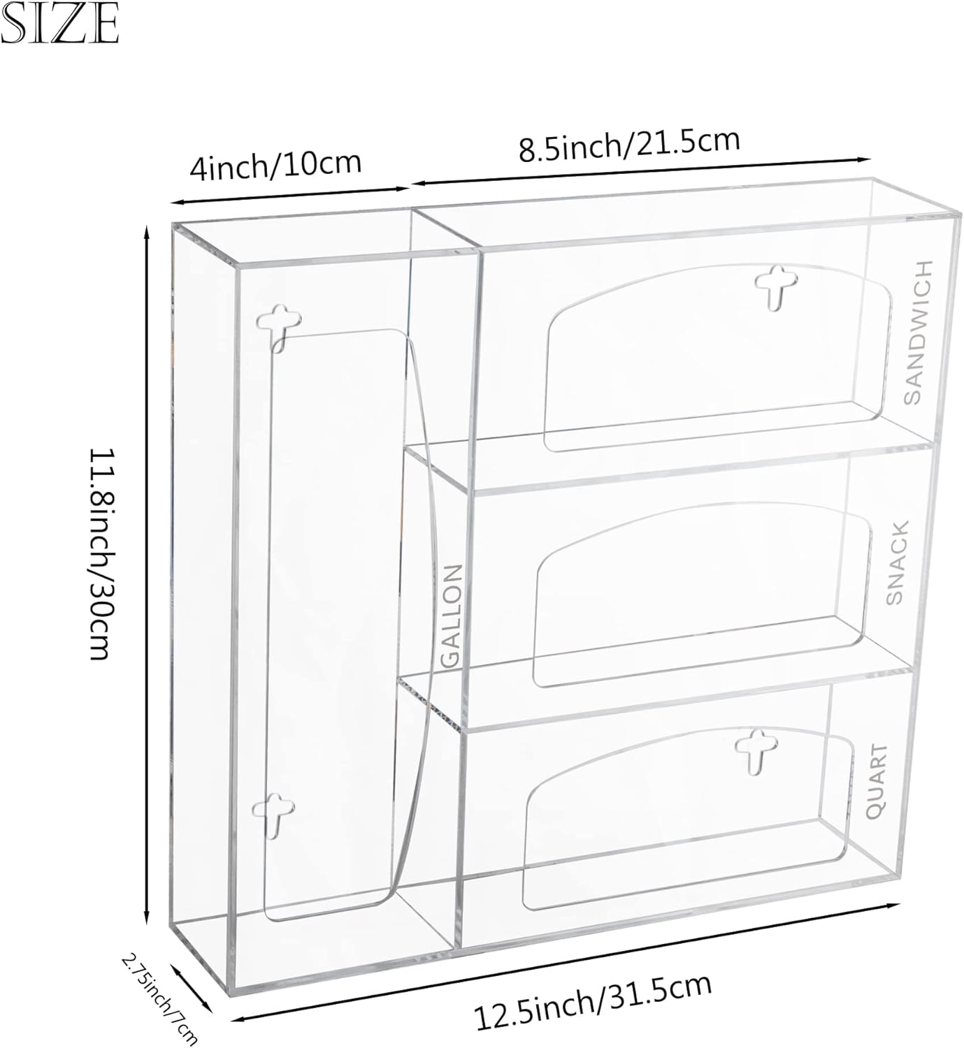 Acrylic Bag Storage Organizer for Kitchen Drawer