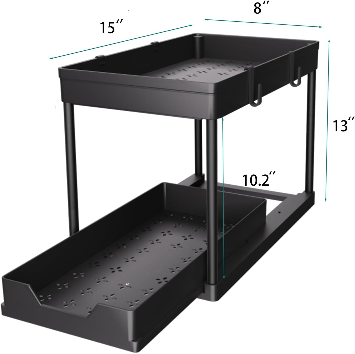 Under Sink Organizer 2 Pack, Bathroom Cabinet Organizer