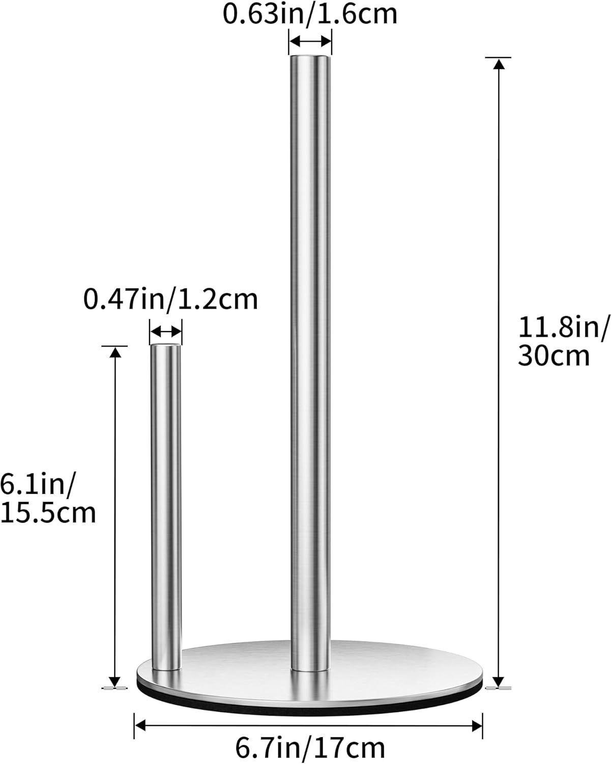 Stainless Steel Paper Towel Holder Stand for Kitchen Countertop and Bathroom