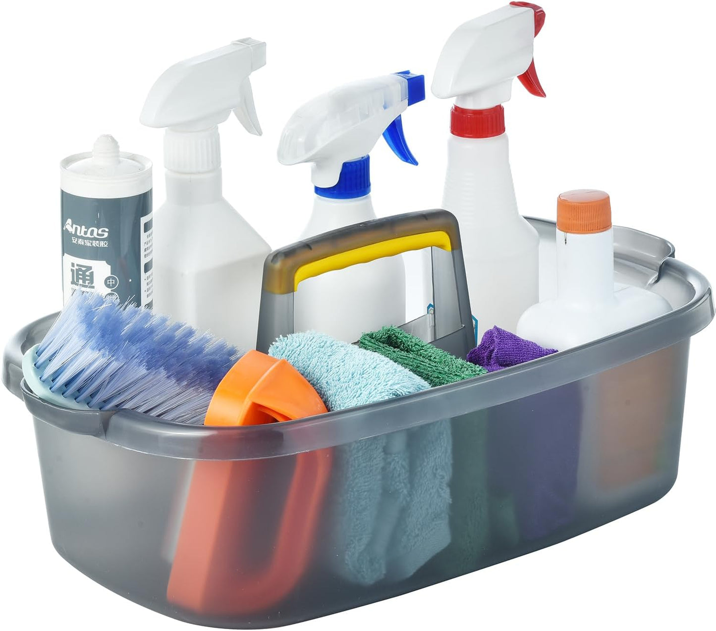 Large Cleaning Caddy with Handle, Cleaning Tool Storage Basket Organizer