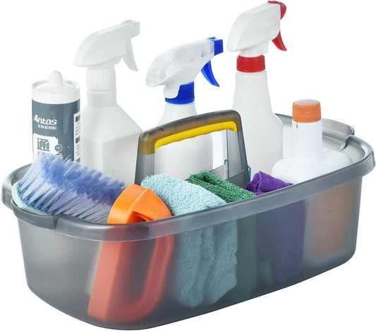 Large Cleaning Caddy with Handle, Cleaning Tool Storage Basket Organizer