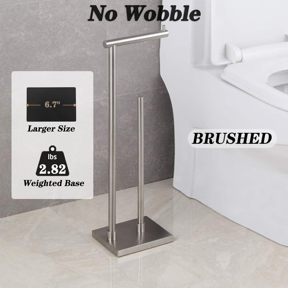 GERZWY Toilet Paper Holder Free Standing with Reserve
