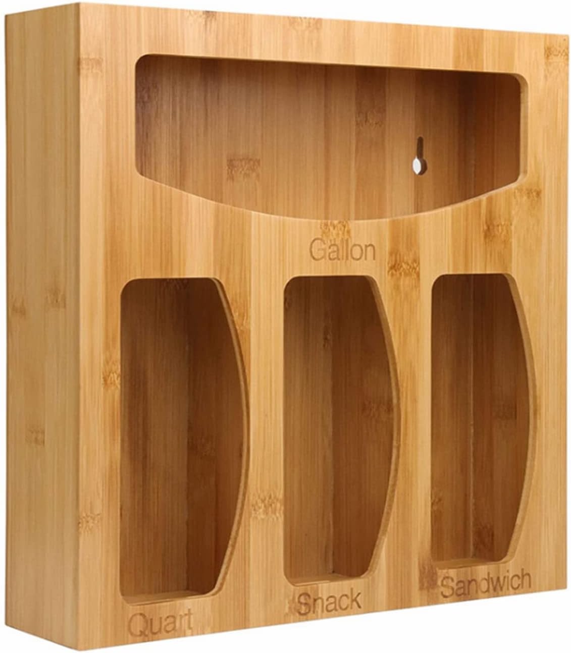 Food Ziplock Bag Storage Organizer For Kitchen Drawer, Bamboo Baggie Holder