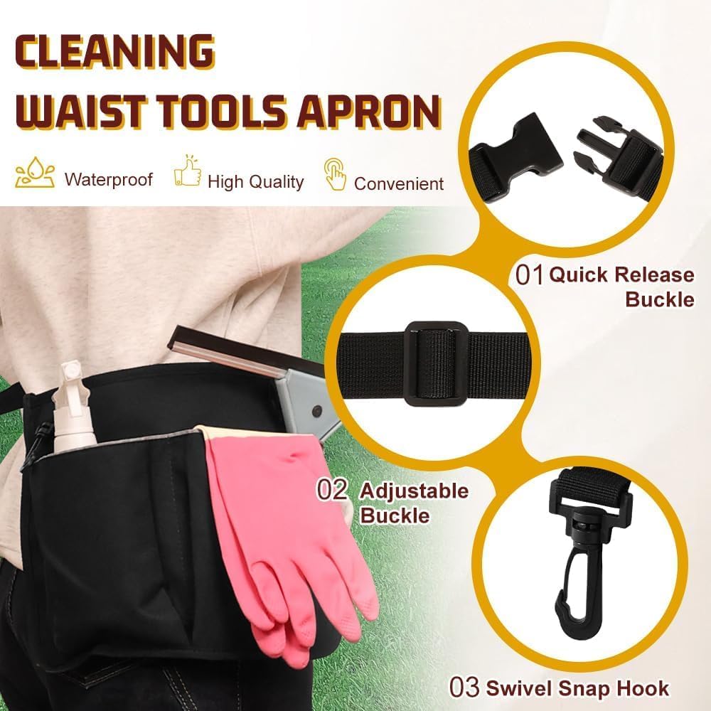 Rolling Cleaning Caddy, Cleaning Supplies Organizer with Cleaning Caddy Apron