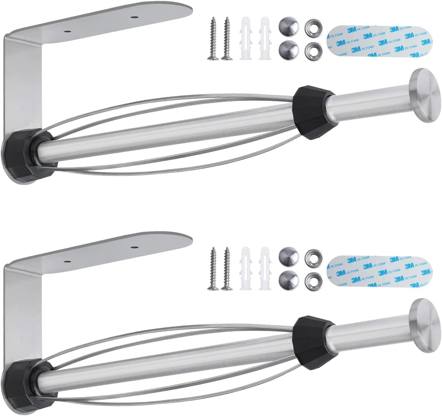2 Pack Paper Towel Holder, Easy Tear with Damping Function